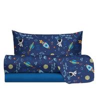hermet Jolly Parure de lit 1 Place, 100% Coton, Drap Housse + Drap Housse + taie d'oreiller, Parure de lit Fantaisie Chambre