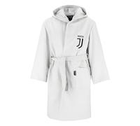 hermet Juventus FC Peignoir en microfibre couleur unie, blanc, peu encombrant, taille 12/14 ans, produit officiel
