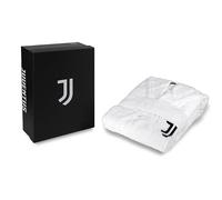 hermet Juventus Peignoir avec Capuche, Peignoir Unisexe en éponge 380 g/m², 100% Coton, Logo de la Juventus côté cœur, Taille M