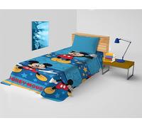 hermet Mickey Mouse, Couvre-lit pour lit Simple Disney, Couvre-lit printanier Non rembourré, Couvre-lit Simple Enfant, 170 x 270 cm, 100% Coton, Disney