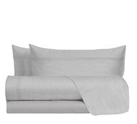 hermet Parure de lit Double 100% Coton, 2 Places Motif Effet Toile, Drap Housse + Drap Housse + 2 taies d'oreiller
