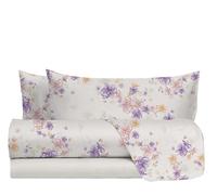 hermet Parure de lit Double en 100% Coton Fantaisie, Parure de lit 2 Places, Drap Housse + Drap Housse + 2 taies d'oreiller Genève Ivoire