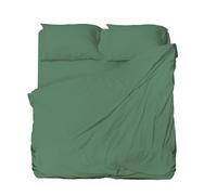 hermet Parure de lit Double en Microfibre, Sauge, Drap Plat, Drap Plat, 2 Places, 2 taies d'oreiller, Winner