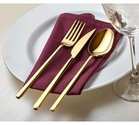 Hermia Concept, Allegra - Or, set de couverts (36 pièces), or, 100 % ACIER INOXYDABLE, 21,6 cm