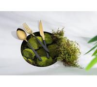 Hermia Concept, EGE18GD-BL, set de couverts (18 pièces), 100 % ACIER INOXYDABLE, doré, 21 x 4,5 cm