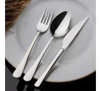 Hermia Concept, Şelale24, set de couverts (24 pièces), 100 % ACIER INOXYDABLE, argent
