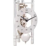 Hermle Horloge de bureau alu argent, mouvement squelette 8 jours, chiffres arabes