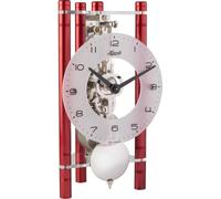 Hermle Horloge de table alu rouge, mouvement squelette 8 jours, chiffres arabes