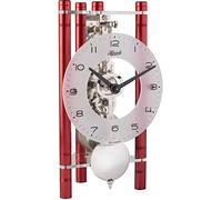 Hermle Horloge de table alu rouge, mouvement squelette 8 jours, chiffres arabes