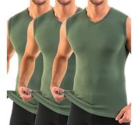 HERMO 3050 Lot de 3 Business Shirt Homme avec col V, Maillot de Corps en 100% Coton Biologique (Tank Top)