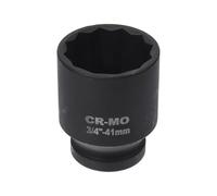 HEROFFIX 1 douille à choc durable 62 mm noir en acier à haute teneur en carbone 12 points 41 mm pour réparation de voiture, moto, moto tout-terrain, entraînement 3/4"