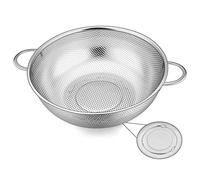 Herogo Passoire à pâtes en acier inoxydable, 22 cm, passoire de cuisine | Passoire en métal micro-perforée pour égoutter et rincer légumes/fruits/nouilles/riz, pieds surélevés