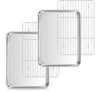 Herogo Plaque à pâtisserie avec grille de refroidissement Set en acier inoxydable, Rectangulaire, 40,3x30,3 cm