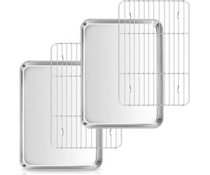 Herogo Plaque à pâtisserie avec grille de refroidissement Set en acier inoxydable, Rectangulaire, 40,3x30,3 cm
