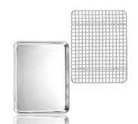 Herogo Plaque de cuisson en acier inoxydable avec grille de refroidissement, 31,4 x 24,6 cm
