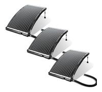 Herrselsam Lot de 3 chauffages solaires de piscine - 113 x 69 x 35 cm - Panneau solaire - Raccordement de piscine Ø 32-40 mm - Hauteur réglable - Pour piscine, douche de jardin