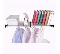 Hershii Étagère Extensible en métal réglable pour Placard, Cuisine, Salle de Bain, Noir, 50 à 80 cm