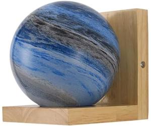 Hertl Applique murale galaxie avec abat-jour en verre, décoration d'intérieur, créativité nordique, base en bois, luminaire mural, veilleuse for chambre d'enfant, cadeaux d'anniversaire for filles et