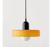 Hertl Lustre en verre orange Lampe suspendue de ferme nordique Luminaire de plafond de café vintage for îlot de cuisine Salle à manger Chambre Couloir Bar Salon Lampe suspendue (Color : Orange+black