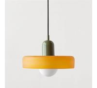 Hertl Lustre en verre orange Lampe suspendue de ferme nordique Luminaire de plafond de café vintage for îlot de cuisine Salle à manger Chambre Couloir Bar Salon Lampe suspendue (Color : Orange+green