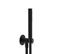 Herzbach baignoire Deep Black 23.620222.2.12 noir mat, avec coude de raccordement intégré, douchette en laiton