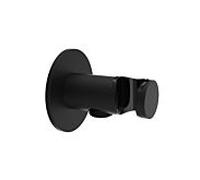 Herzbach coude de raccordement noir profond 23.685200. 2000 .12 noir mat, avec rosace 65mm, avec support de cône
