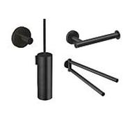 Herzbach Deep Black Bad Accessoires Set 4 teilig, schwarz matt