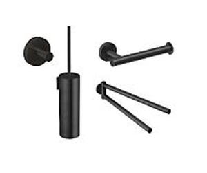 Herzbach Deep Black Bad Accessoires Set 4 teilig, schwarz matt