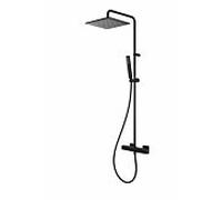 Colonne de douche Herzbach Deep Black 36.988250.2.12 avec thermostat de douche apparent, noir mat