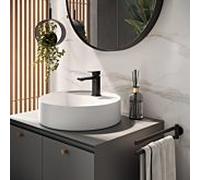 Herzbach Deep Black mitigeur lavabo 36.220311. 2000 .12 taille S, avec tirants garniture de vidange , noir mat