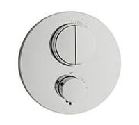 Herzbach Ensemble de montage final rond Deep Push 11.803050. 2000 .01 thermostat encastré, pour 2 Verbraucher , chromé
