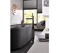 Herzbach Design iX PVD 21.132055.2.40 Mitigeur bain, montage au sol, avec set de douche, Black Steel