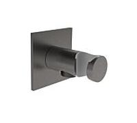 Herzbach Design iX PVD 21.995200.2.40 Acier noir, rosace 70x70mm, avec support de cône