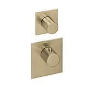 Herzbach Design iX PVD set de montage final 21.521015.1.41 module de thermostat universel, carré, acier laiton
