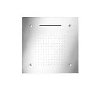 Herzbach douche de Living Spa 11650300209 en acier inoxydable brossé, 50x50 cm, plafond en retrait