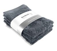 herzbach home Coffret de 3 Serviettes pour invités de 30 x 50 cm (Anthracite) de Haute qualité | Douces et absorbantes | Elles sont en 100% Coton Naturel