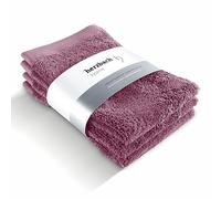 herzbach home Coffret de 3 Serviettes pour invités de 30 x 50 cm (Mauve) de Haute qualité | Douces et absorbantes | Elles sont en 100% Coton Naturel