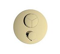 Herzbach Kit d'assemblage rond Deep PUSH 30.803055. 2000 .03 thermostat encastré, pour 3 Verbraucher , chromé , PVD or