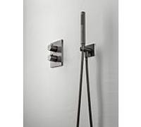 Herzbach Living iX PVD thermostat de baignoire 21.503050.2.40 acier noir, 2 Verbraucher , carré