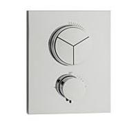 Herzbach Living PUSH set de finition carré 11.803055.2.01 thermostat encastré, 3 Verbraucher , chromé