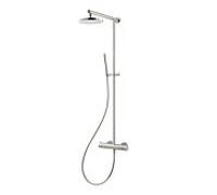 Herzbach Living Spa colonne de douche 17.988125. 2000 .09 Ø 250 mm, avec thermostat de douche et douchette à main, acier inoxydable brossé
