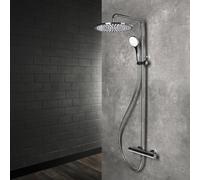 Herzbach Living Spa Colonne de douche en applique avec mitigeur thermostatique, 11.988530.1.01,