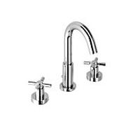 Herzbach Mitigeur de lavabo à trois trous Stilo 14.953300. 2000 .01 avec tirants garniture de vidange , chromé