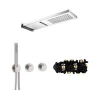 Herzbach MODUL7 Ensemble de douche encastré avec mitigeur thermostatique, 70.703711.1.09,