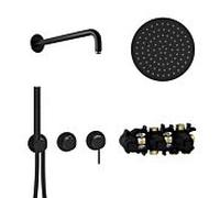 Herzbach MODUL7 jeu de raccords H-RB250 70.702712. 2000 .12 bras mural douche à effet de pluie 250mm noir mat
