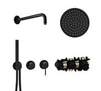Herzbach MODUL7 jeu de raccords H-RB250 70.702712. 2000 .12 bras mural douche à effet de pluie 250mm noir mat
