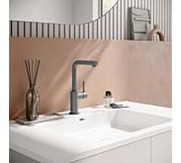 Herzbach Siro Taille L mitigeur lavabo 30.120333. poignée 2000 .06 sur le côté, sans garniture de vidange , gris mat