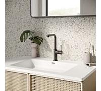 Herzbach Siro Taille L mitigeur lavabo 30.120333. poignée 2000 .12 sur le côté, sans garniture de vidange , noir mat