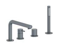 Herzbach Siro mélangeur de bain à quatre trous 30.120250. 2000 .06 avec bec, gris mat