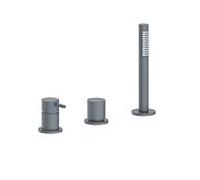 Herzbach Siro mélangeur de bain à trois trous 30.120250.2.06 sans bec, gris mat